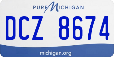 MI license plate DCZ8674
