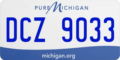 MI license plate DCZ9033