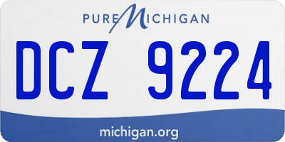 MI license plate DCZ9224