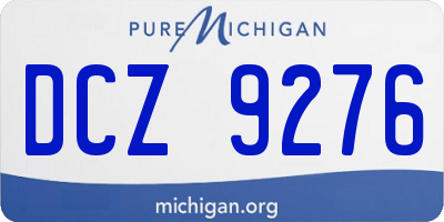 MI license plate DCZ9276