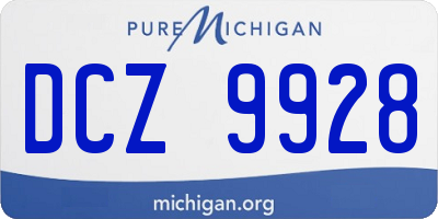 MI license plate DCZ9928