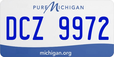 MI license plate DCZ9972