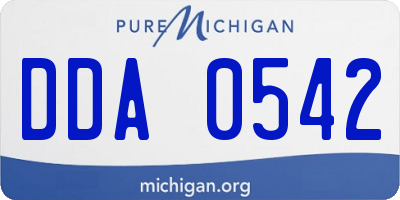 MI license plate DDA0542