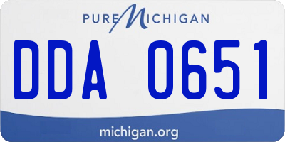 MI license plate DDA0651