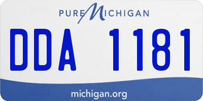 MI license plate DDA1181