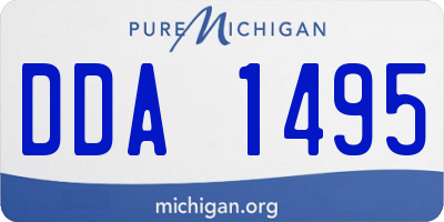 MI license plate DDA1495