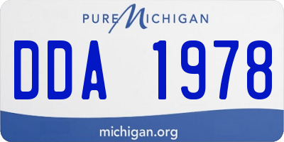 MI license plate DDA1978