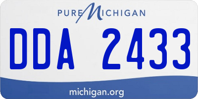 MI license plate DDA2433