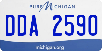 MI license plate DDA2590