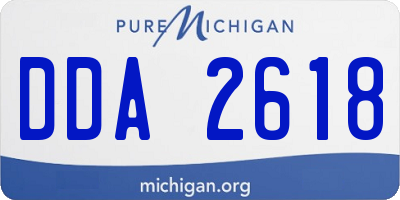 MI license plate DDA2618