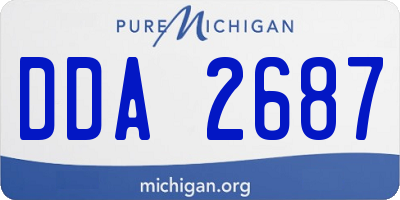 MI license plate DDA2687