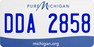 MI license plate DDA2858