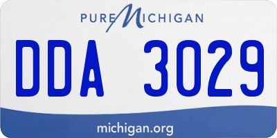 MI license plate DDA3029