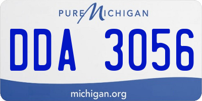 MI license plate DDA3056
