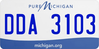 MI license plate DDA3103
