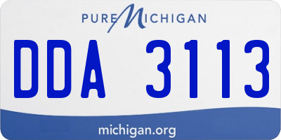 MI license plate DDA3113