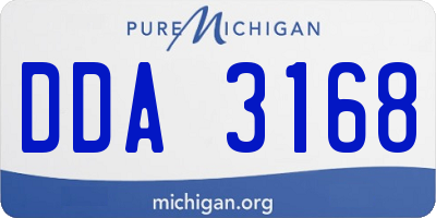 MI license plate DDA3168