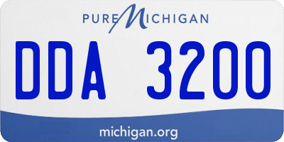 MI license plate DDA3200