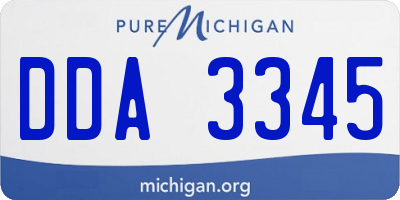 MI license plate DDA3345