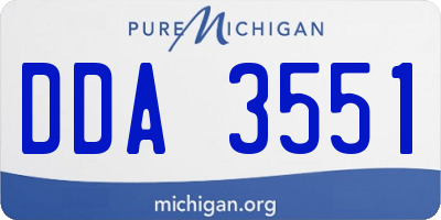 MI license plate DDA3551