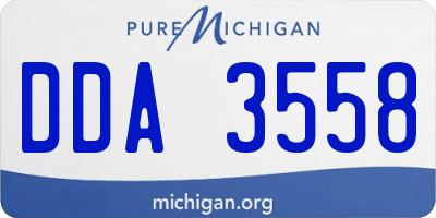 MI license plate DDA3558