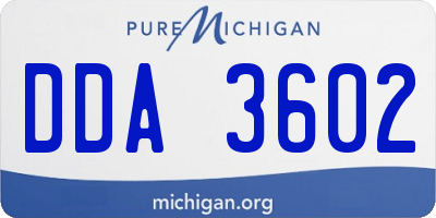 MI license plate DDA3602