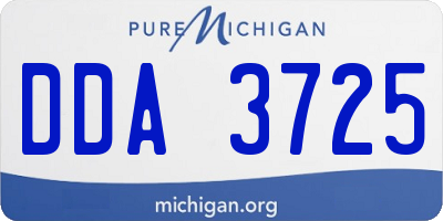 MI license plate DDA3725