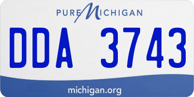 MI license plate DDA3743