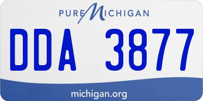 MI license plate DDA3877