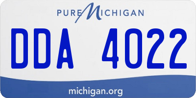 MI license plate DDA4022