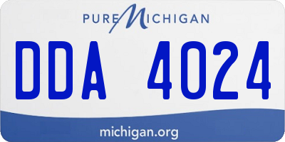 MI license plate DDA4024