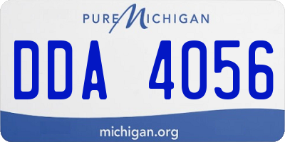 MI license plate DDA4056
