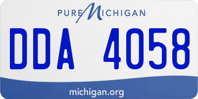 MI license plate DDA4058