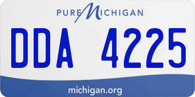 MI license plate DDA4225
