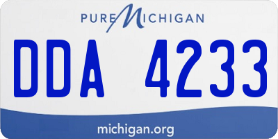 MI license plate DDA4233
