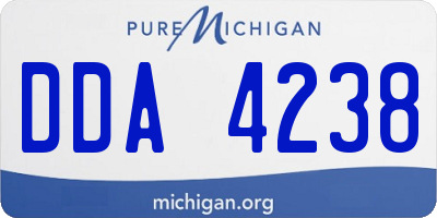 MI license plate DDA4238