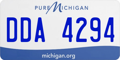 MI license plate DDA4294