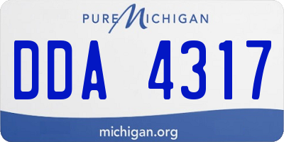 MI license plate DDA4317