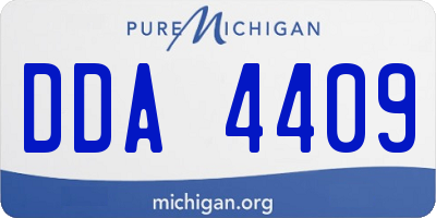 MI license plate DDA4409