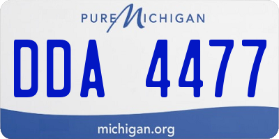 MI license plate DDA4477