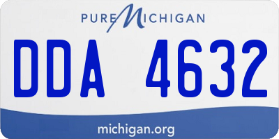 MI license plate DDA4632