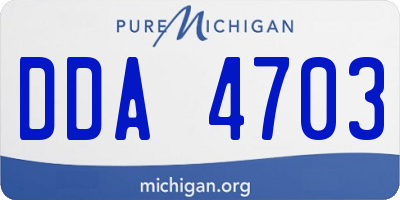 MI license plate DDA4703
