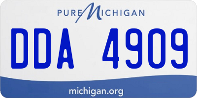 MI license plate DDA4909