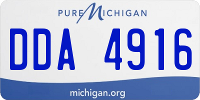 MI license plate DDA4916