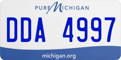 MI license plate DDA4997