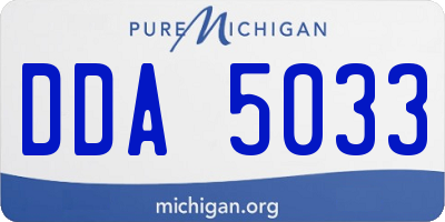 MI license plate DDA5033