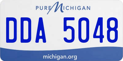 MI license plate DDA5048