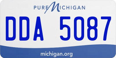 MI license plate DDA5087