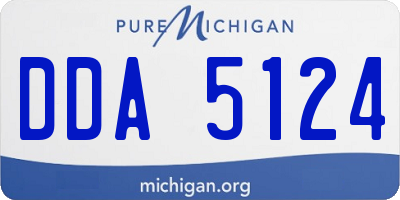 MI license plate DDA5124