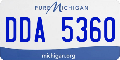 MI license plate DDA5360